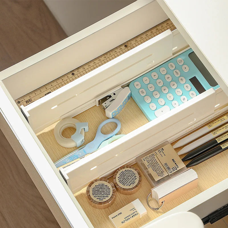 1pc Retractable Drawer Storage Partition Board  Sorting baffle Multi-functional kitchen Tableware Underwear Cosmetics Organizer