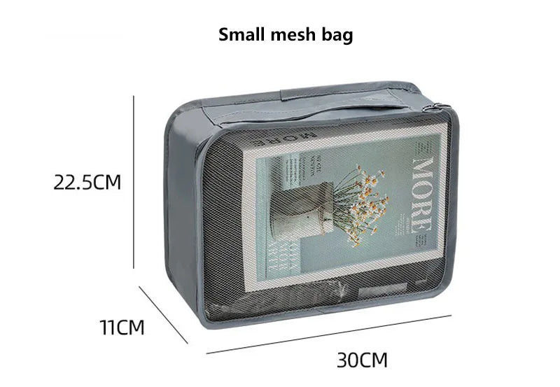 7/8/9/10 Pcs Set Travel Organizer Storage Bags Suitcase Packing Cubes Set Cases Portable Luggage Clothes Shoe Tidy Pouch Folding