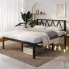 Novilla 18 Inch Queen Bed e with board, Metal Platorm Bed e, Queen Size Bed e No Box Spring Needed, Easy Assembly, Black