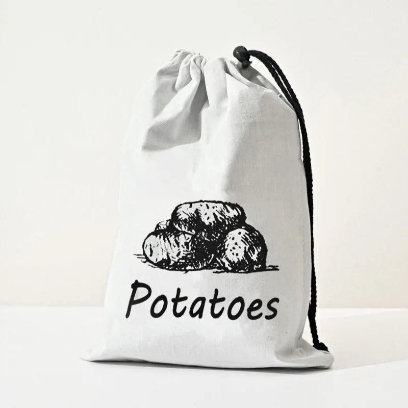 Potato Onion Garlic Storage Bag Durable Kitchen Vegetables Storage Pouch Drawstring Food Storage Bags with Zipper