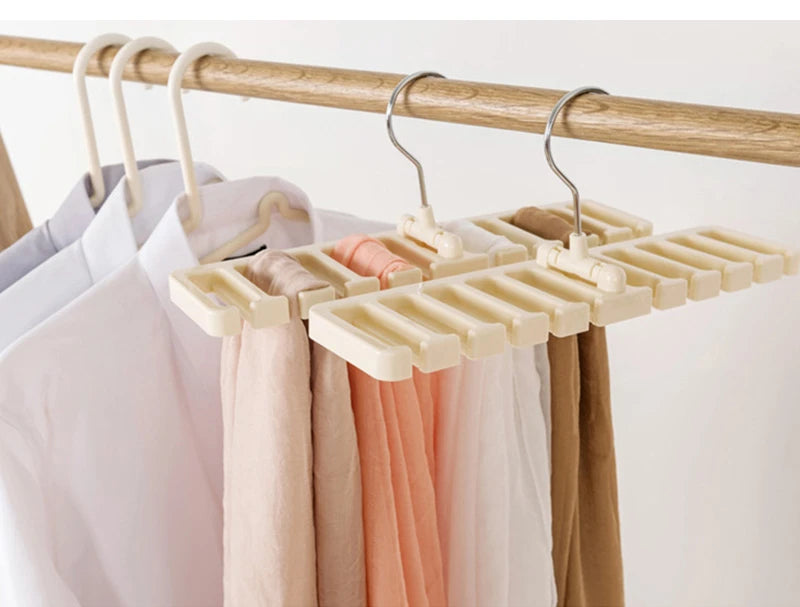 Tie Belt Hanger Wardrobe Closet Organizer 10 Card Slots Large Capacity Belt Storage Rack Scarf Tie Hanging Organizer Scarf Hook