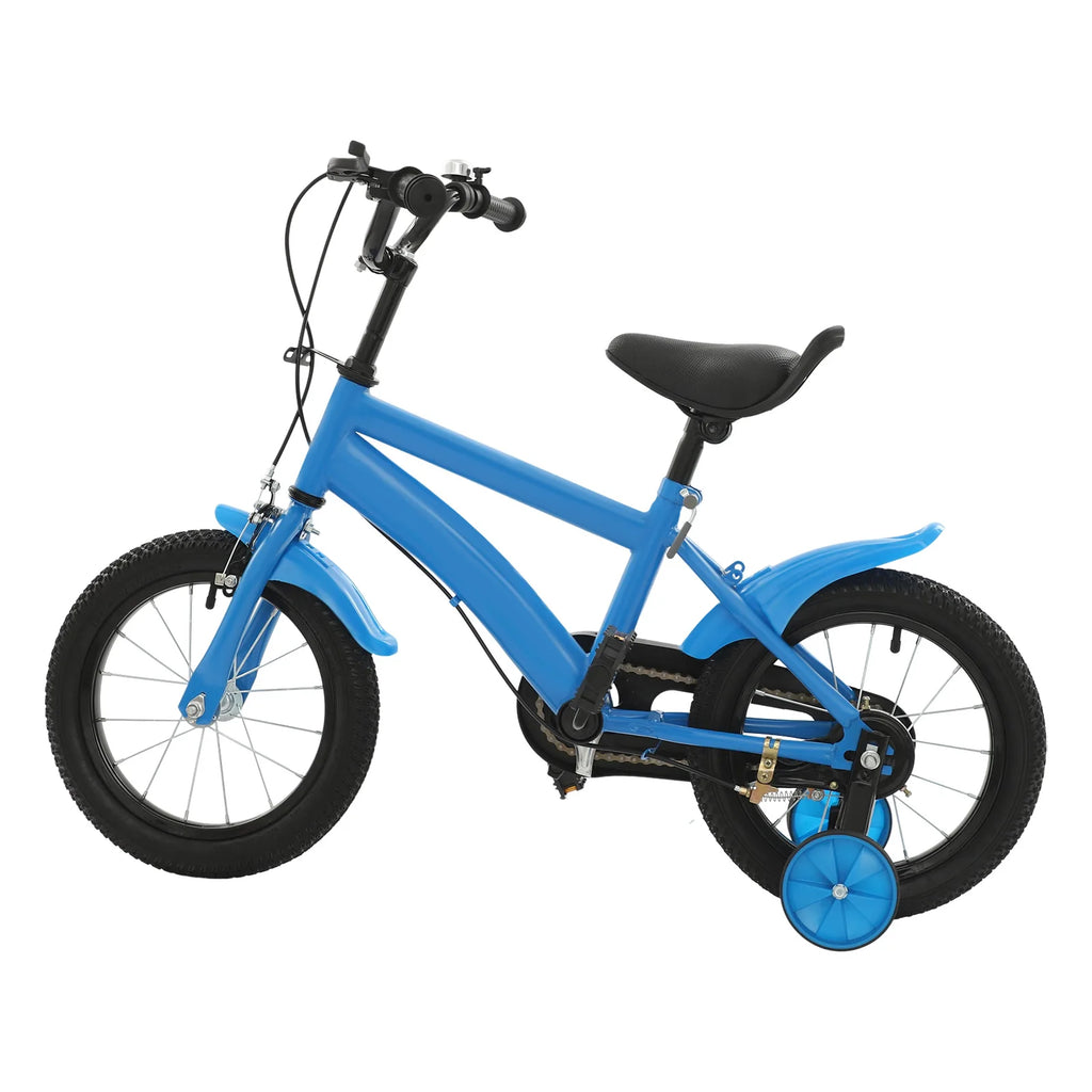 14 Inch Kids Bike w/ Training Wheels, Adjustable Seat Height Dual Brakes Children's Bicycle Kids Learning Bicycle for Boys Girls