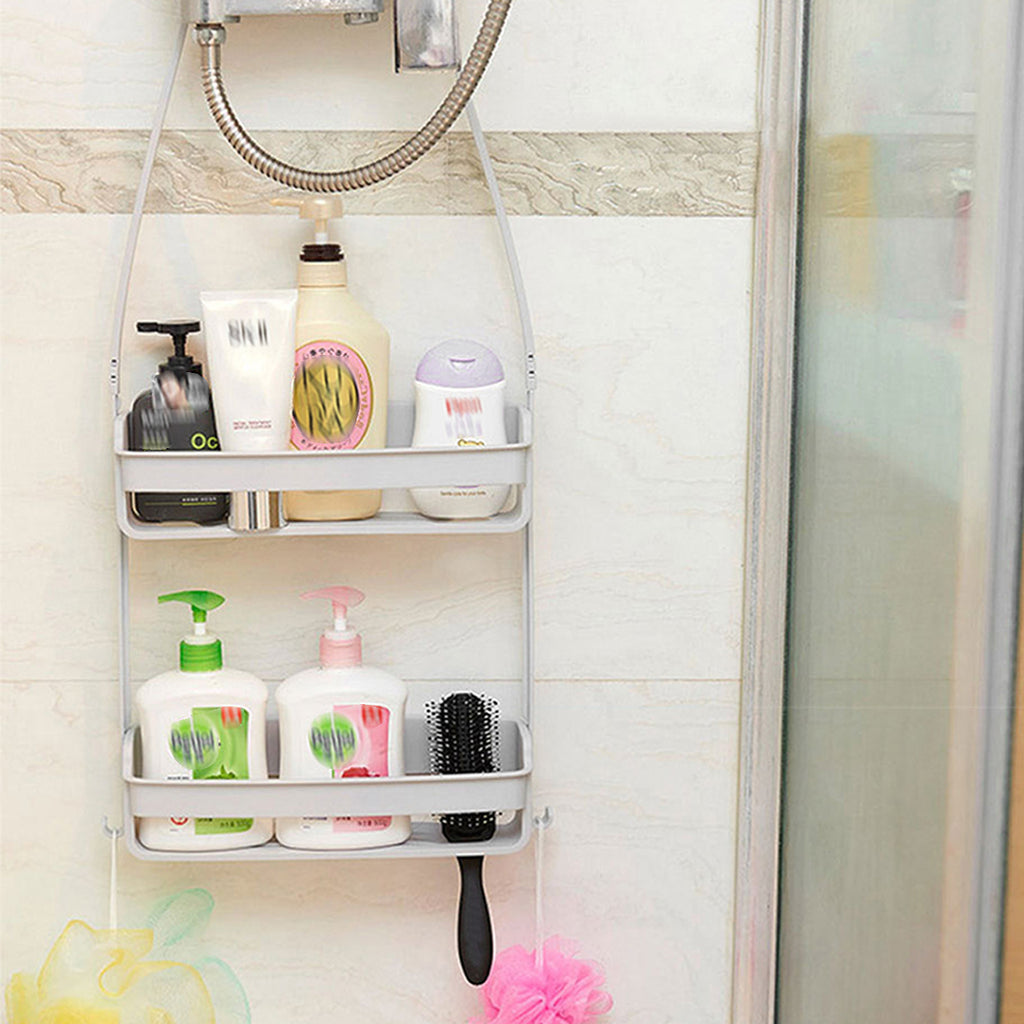 Hanging Bath Shelves Bathroom Shelf Organizer Nail-free Shampoo Holder Storage Shelf Rack Bathroom Basket Holder