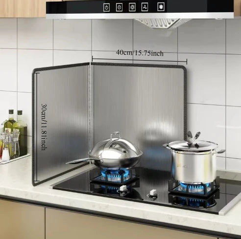 Galvanized Kitchen Splashback Guard Stove Oil Splash Shield Gas Cooker Anti-Grease Protective Board Heat Resistant Stovetop