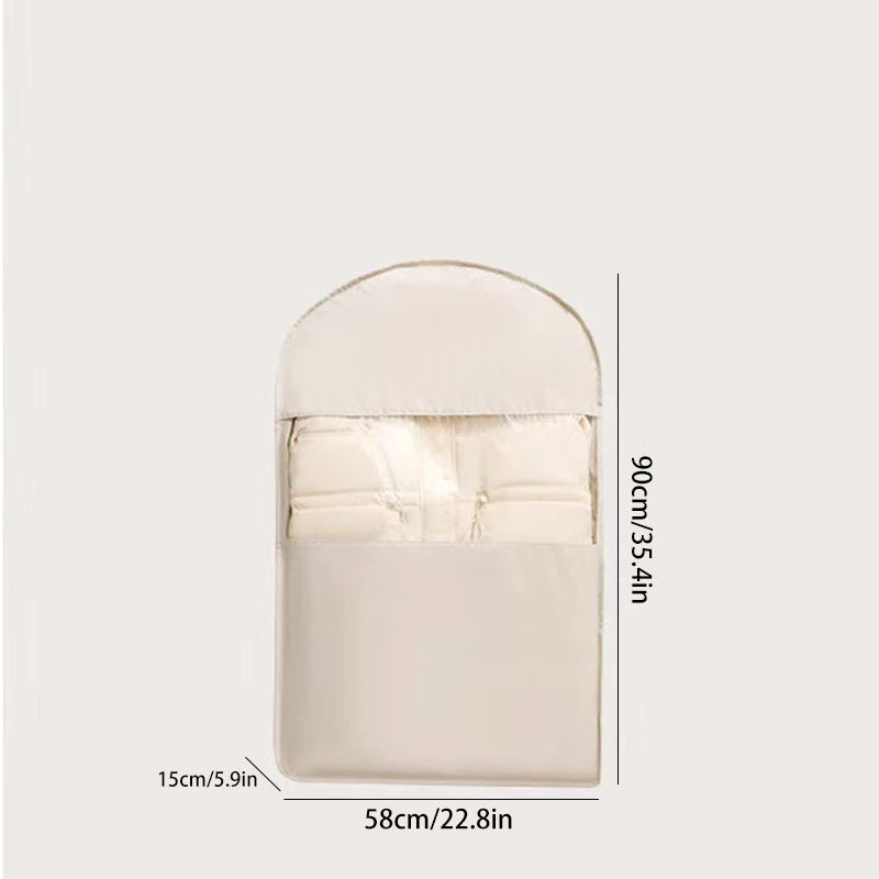 1pc Down Jacket Compressed Dust Cover Clothes Compression Hanging Bag Household Visible Clothes Storage Bag Wardrobe Organizer