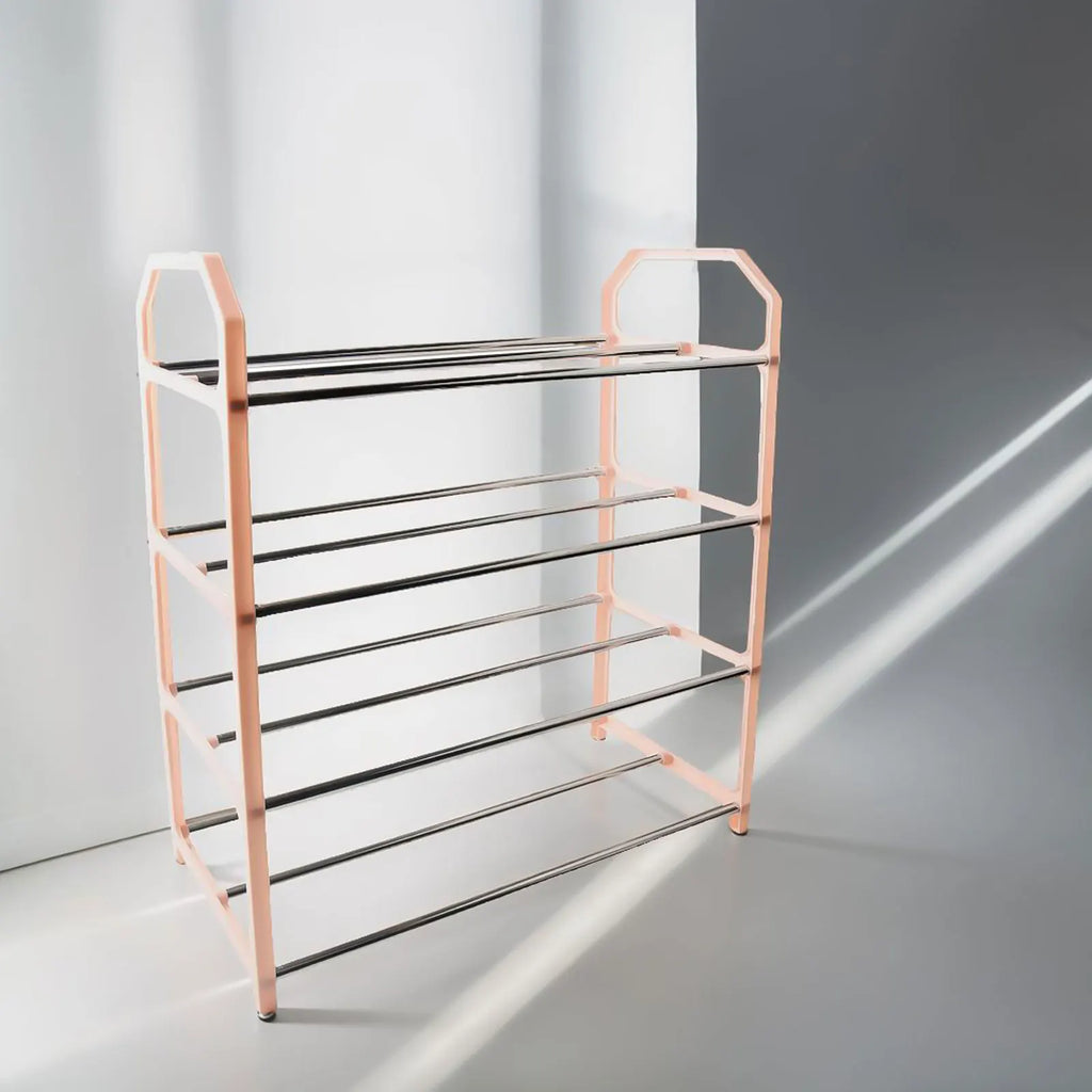 4-Layer Metal Shoe Rack Simple Shoe Shelf Footwear Organizer Stand Holder Large Capacity Shoe Shelf Living Room Storage