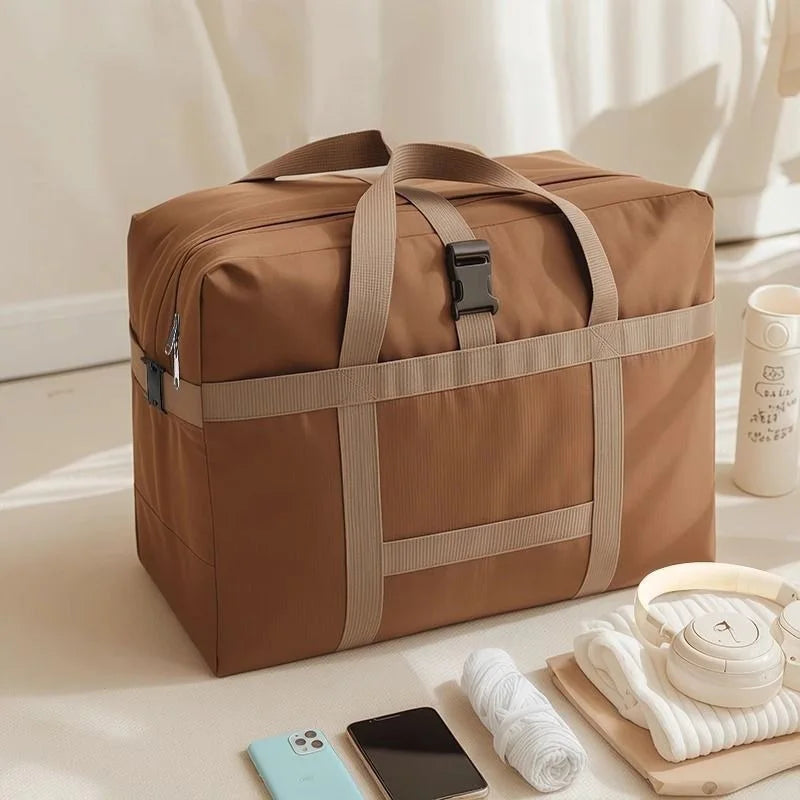 1pc Large Capacity Travel Handbag Portable Clothing Storage Bag with Handle Oxford Fabric Materia Durable Air Flight Bag