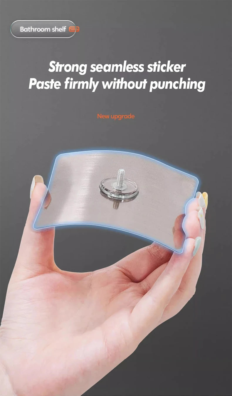 Bathroom Storage Rack Stainless Steel Anti Rust Storage Shower Rack Suction Cup Storage Rack Household Storage Appliances