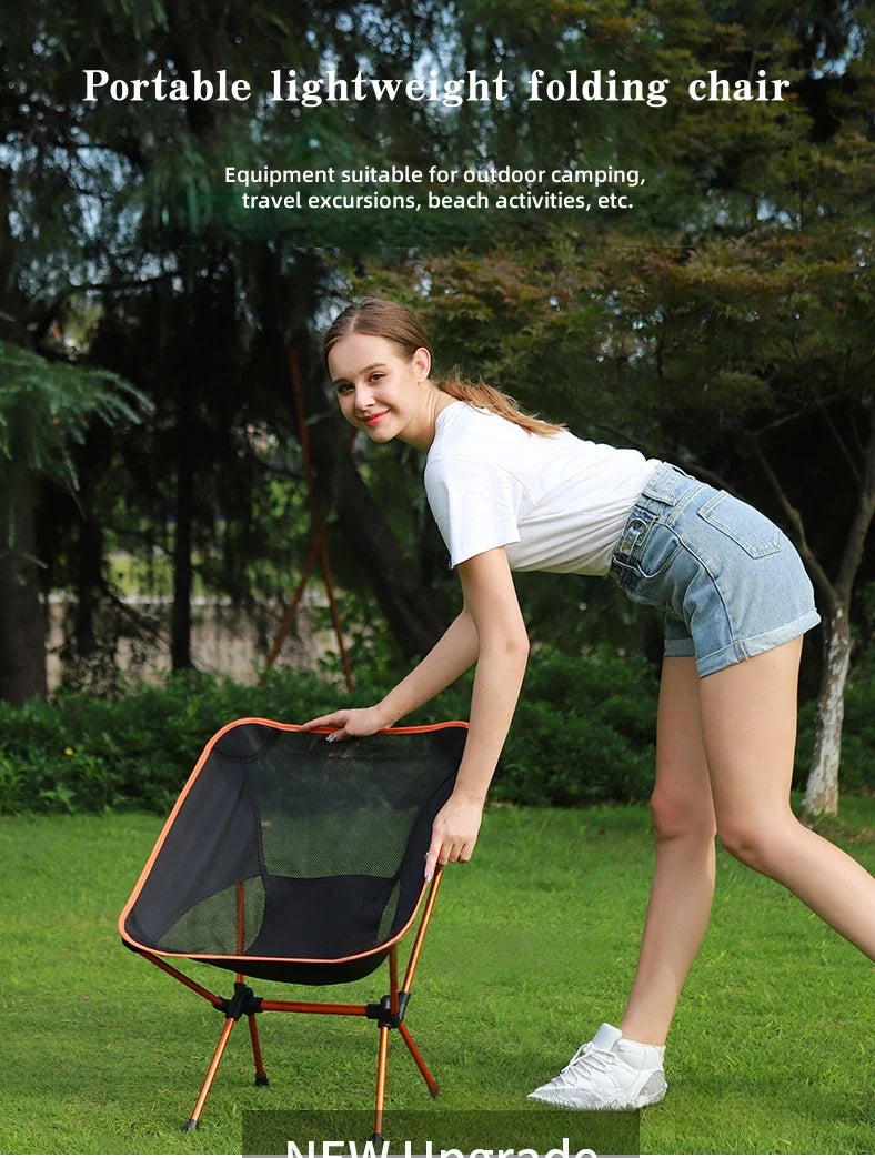 New Outdoor Moon Chair Ultra-Light Folding Camping Chair Portable Leisure Backrest Aluminum Alloy  for Backpacking  fishing