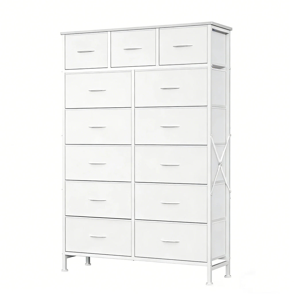 JHK Living Room 13 Fabric Drawers Cabinet Storage Organizer Cabinet Adjustable Feet Steel Frame Assembly Closet For Furniture