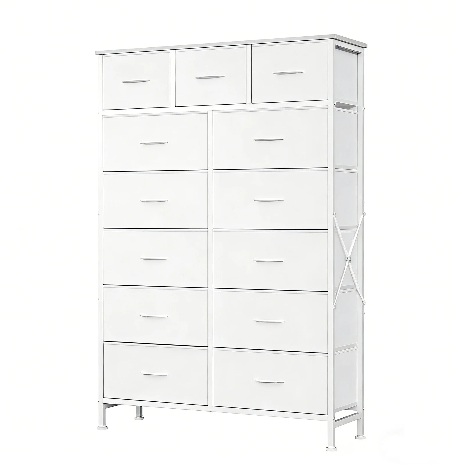 JHK Living Room 13 Fabric Drawers Cabinet Storage Organizer Cabinet Adjustable Feet Steel Frame Assembly Closet For Furniture