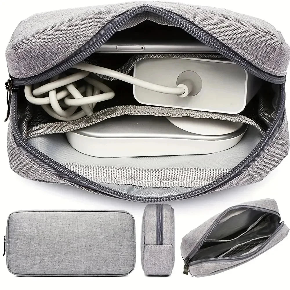 Portable Charging Cable Storage Bag Digital Separated Travel Bag Multifunctional Mobile Data USB Cable Power Bank Organizer Bag