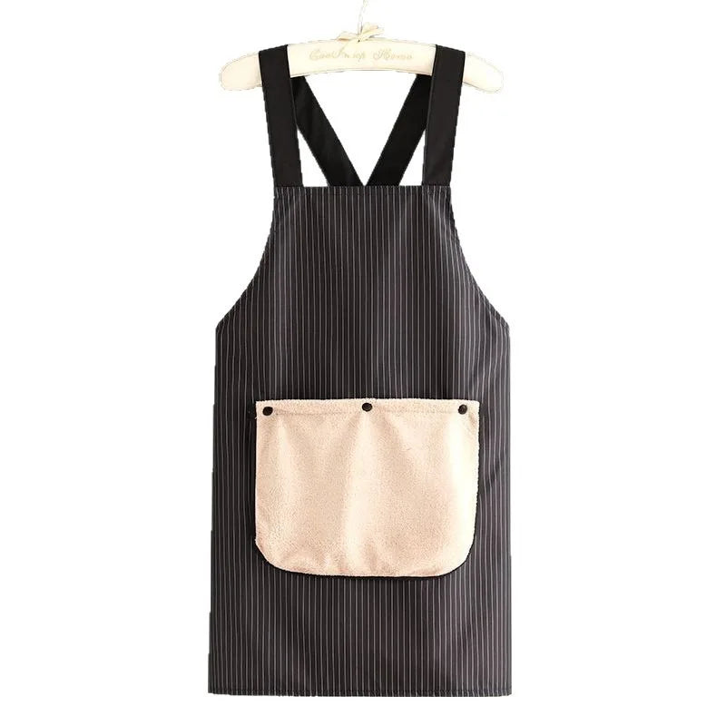 Kitchen Apron with Removable Hand Towel Waterproof Restaurant Cooking Sleeveless Apron Anti-fouling Baking Bibs 2025New