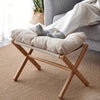 Bamboo Foldable Peddle with Soft Cushion Seat - Portable for Office and Home Use, Space Saving Design , Footstool Furniture