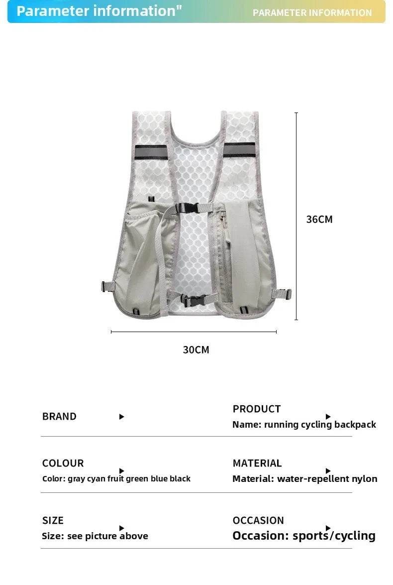 1pc Biking Running Storage Vest Lightweight Running Vest Reflective Phone Water Bottle Storage Pocket Mesh Breathable Sport Vest