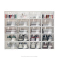 20/24PCS Foldable Flip Shoe Boxes Set Clear Plastic Stackable Storage Containers Home Organizer 33x23x14cm - Shoe Rack Case