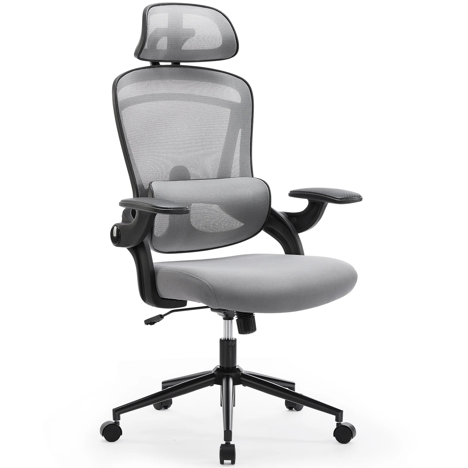 JHK Ergonomic Mesh Office Chair Adjustable Lumbar Support 120°Tilt High Back Comfortable Computer Chair with Soft Flip Up Arms