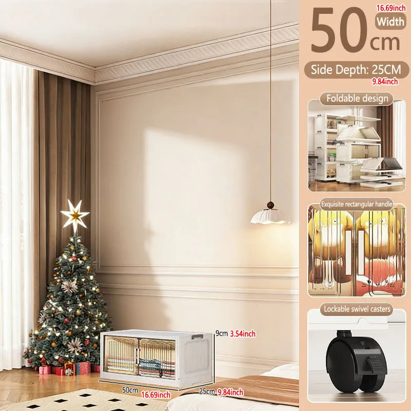 Foldable Plastic Storage Cabinet For Baby Clothes Multi Layered Closet