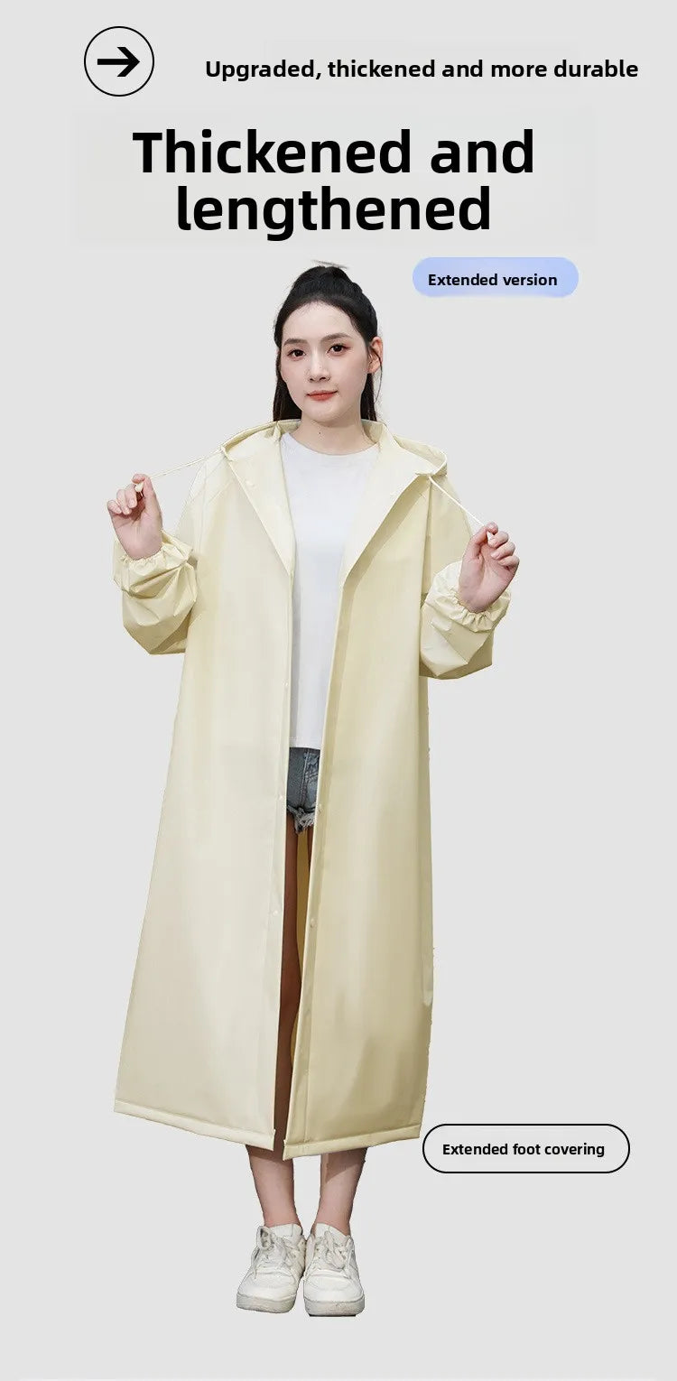 New Waterproof & Splash-Resistant Raincoat – Long Unisex EVA Raincoat with Hood for Travel, Camping, and Fishing