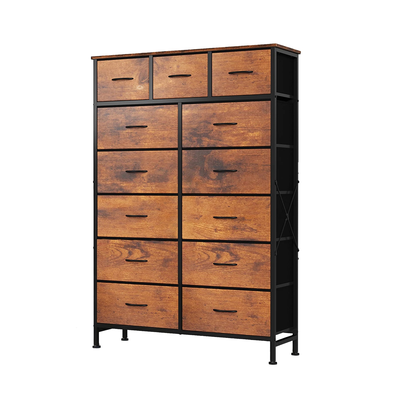 JHK Living Room 13 Fabric Drawers Cabinet Storage Organizer Cabinet Adjustable Feet Steel Frame Assembly Closet For Furniture