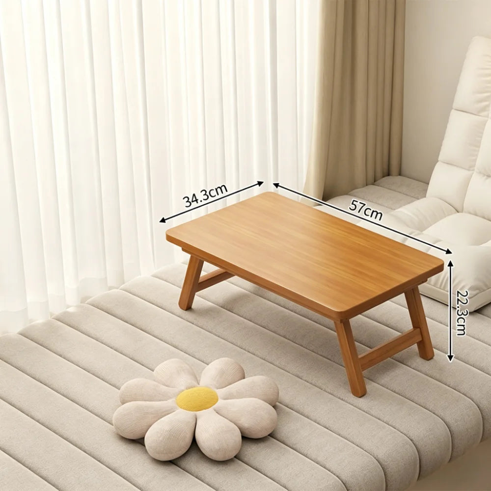 Foldable Tatami Coffee Table - Japanese Style Low Table for Bay Window & Living Room, Portable Bed Tea Table, table basse