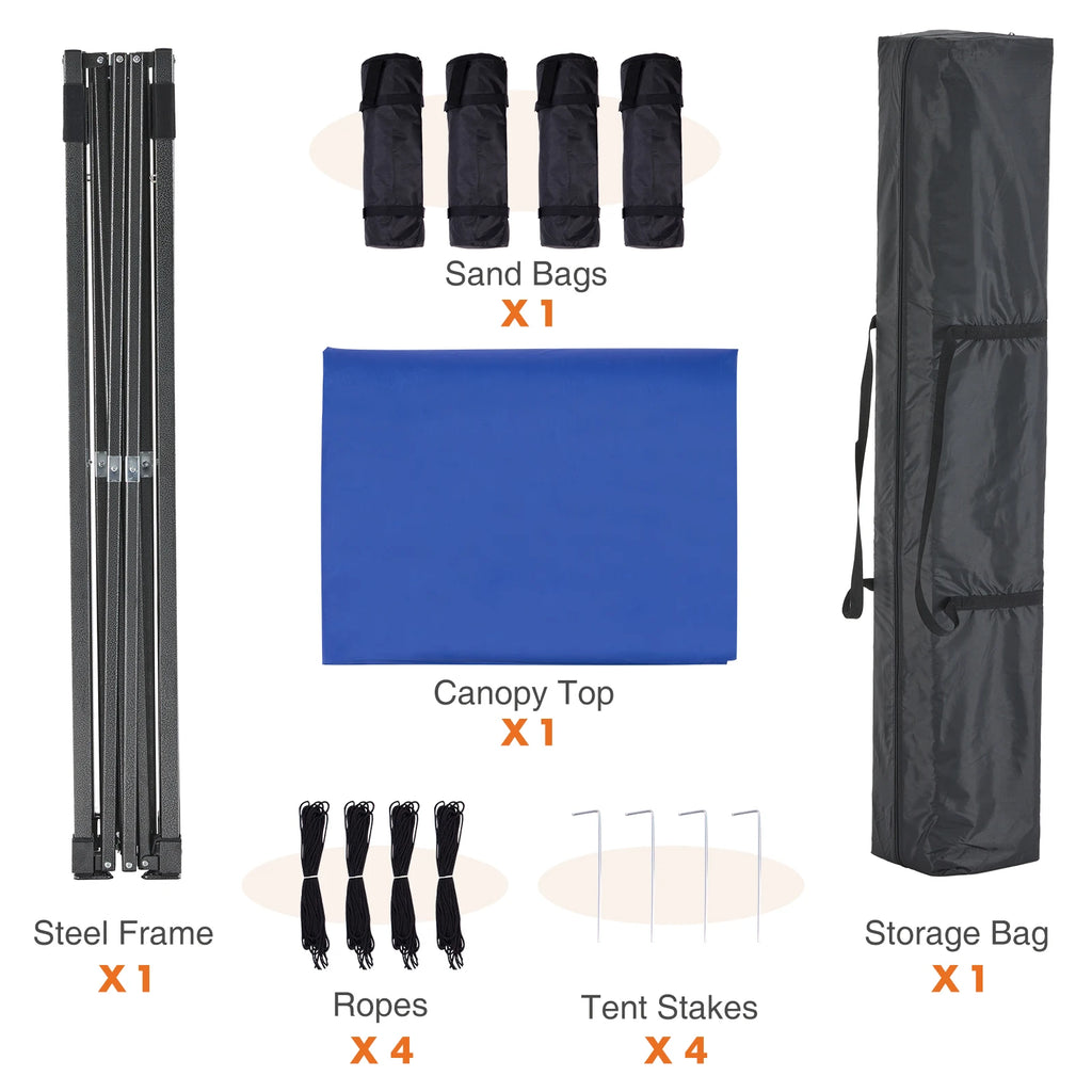 JHK 10x10ft Pop Up Outdoor Canopy Tent Easy Setup Shade Instant Portable Sun Shelter Canopy Tent with Sand Bags for Camping
