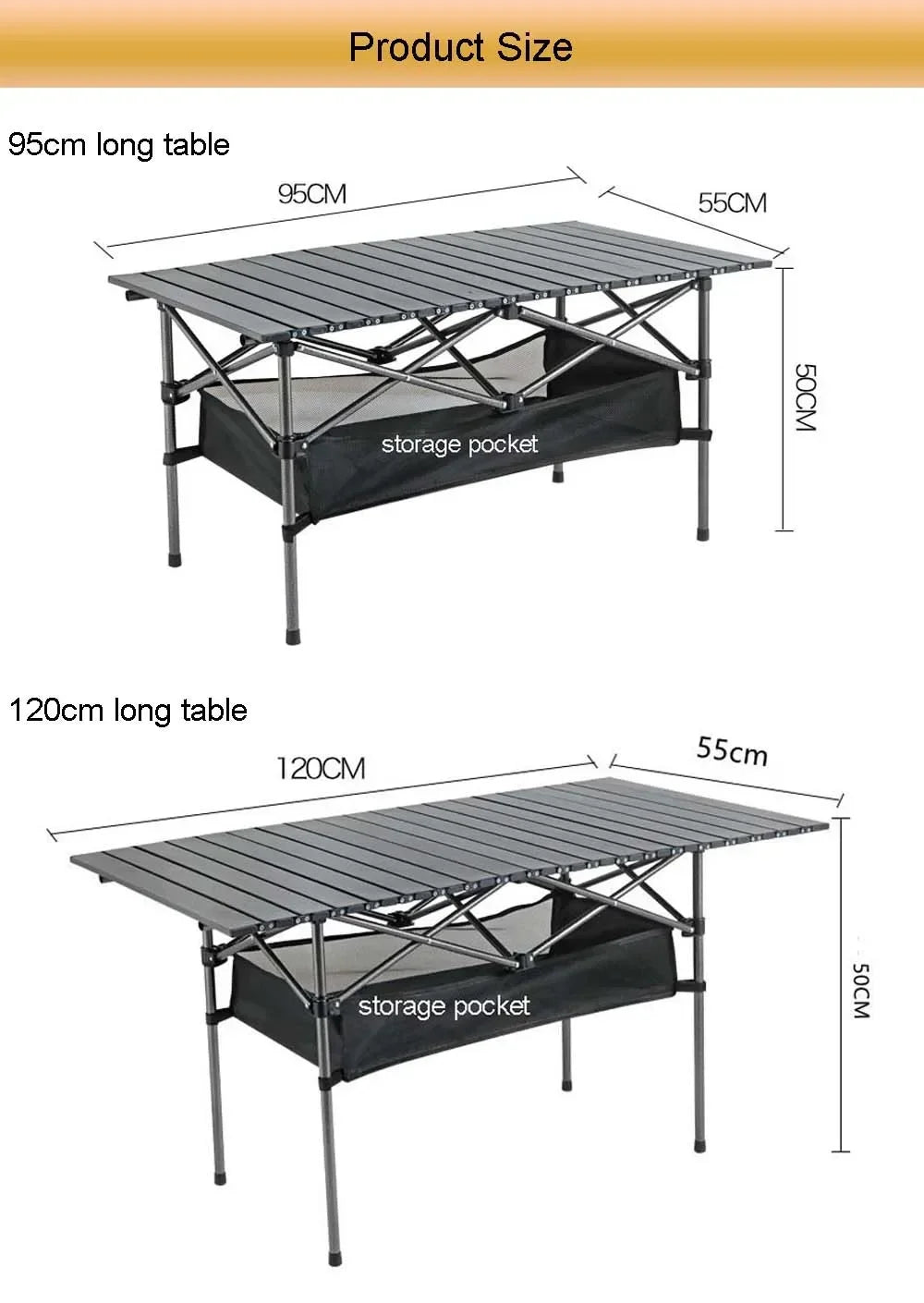 Camping Folding Table Lightweight Organizer Desk with Carrying Bag Multi-Purpose Outdoor Picnic Beach Leisure Desks Essentials
