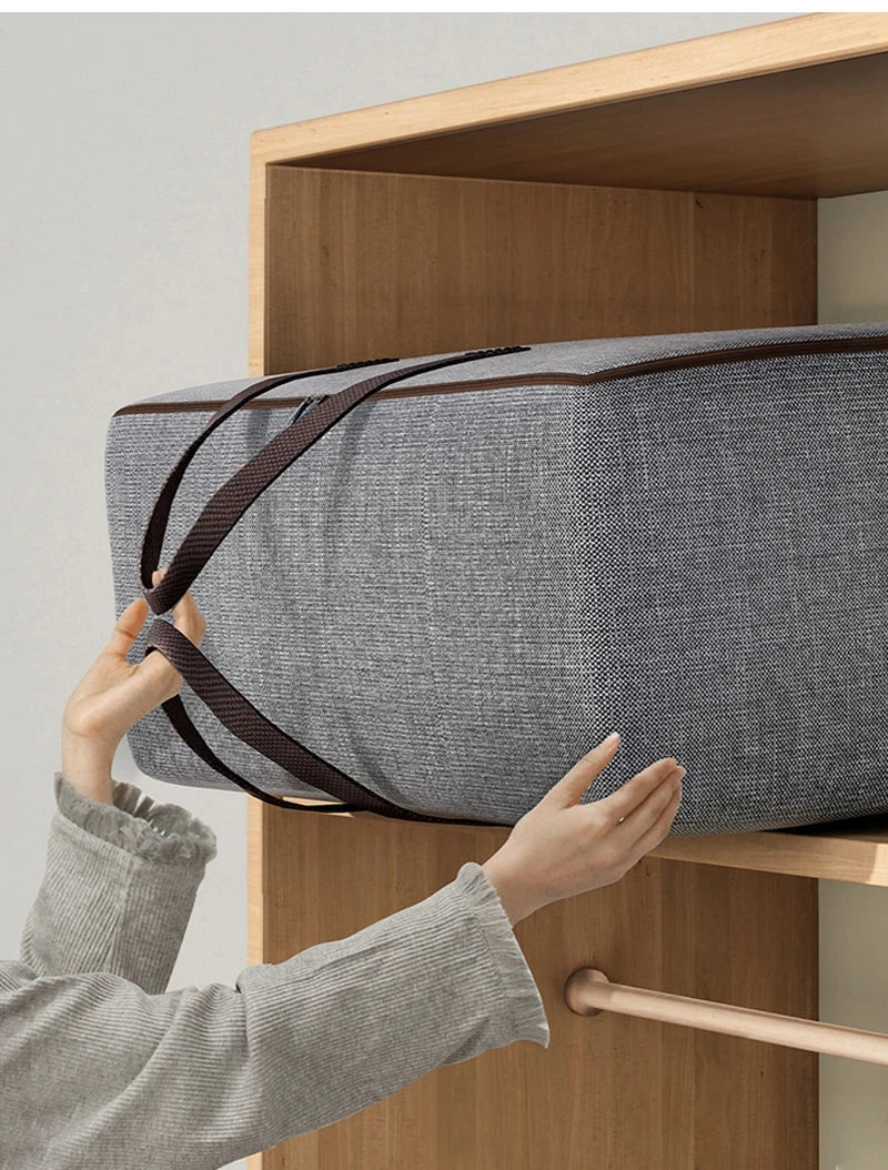 1pc Large-capacity Quilt Storage Bag Oxford Clothes Packing Bag Waterproof Durable Luggage Bag With Handle Wardrobe Organizer