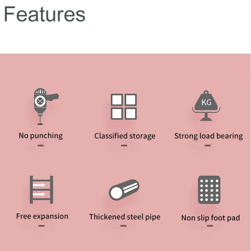 Large Size Adjustable Closet Organizer Kitchen Storage Shelf Retractable Wardrobe Storage Tiered Partition Rack Bathroom Holder