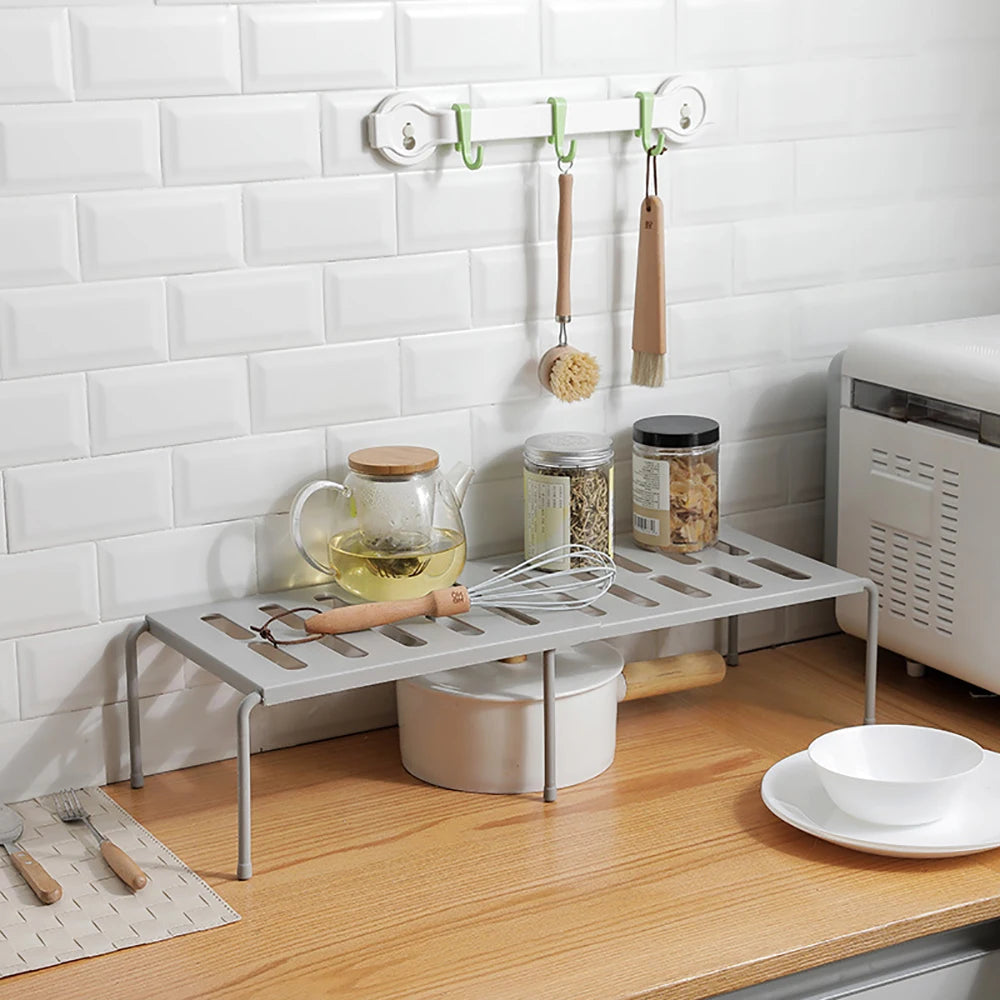 Retractable Kitchen Shelf Multifunctional Expandable Stackable Sliding Rack Space Saving Home Cabinets Tableware Organizer Rack