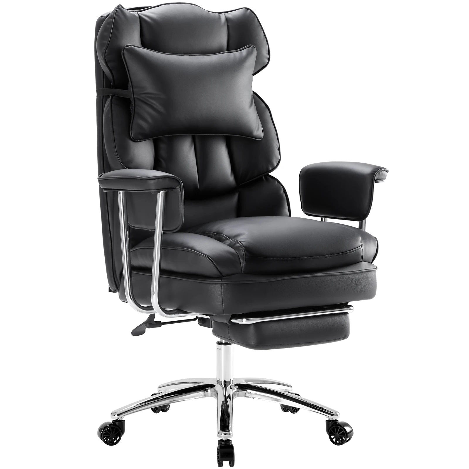 JHK PU Leather Ergonomic Office Computer Desk Chair High Back with Footrest Lumbar Support Height Adjustable For Home Office