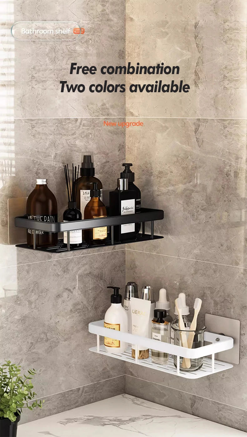 Bathroom Storage Rack Stainless Steel Anti Rust Storage Shower Rack Suction Cup Storage Rack Household Storage Appliances