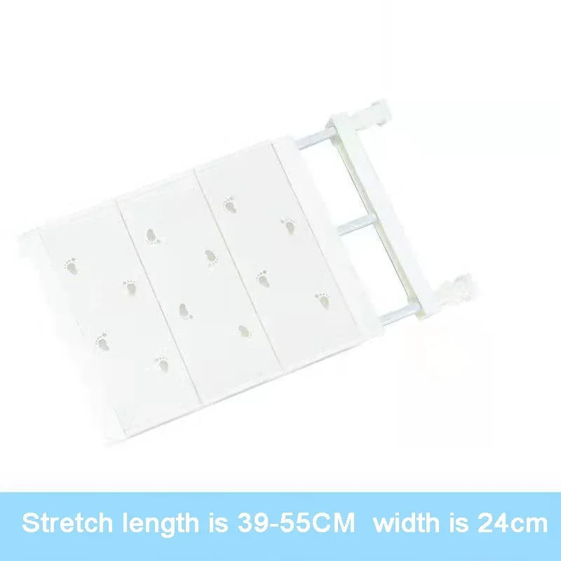 Large Size Adjustable Closet Organizer Kitchen Storage Shelf Retractable Wardrobe Storage Tiered Partition Rack Bathroom Holder