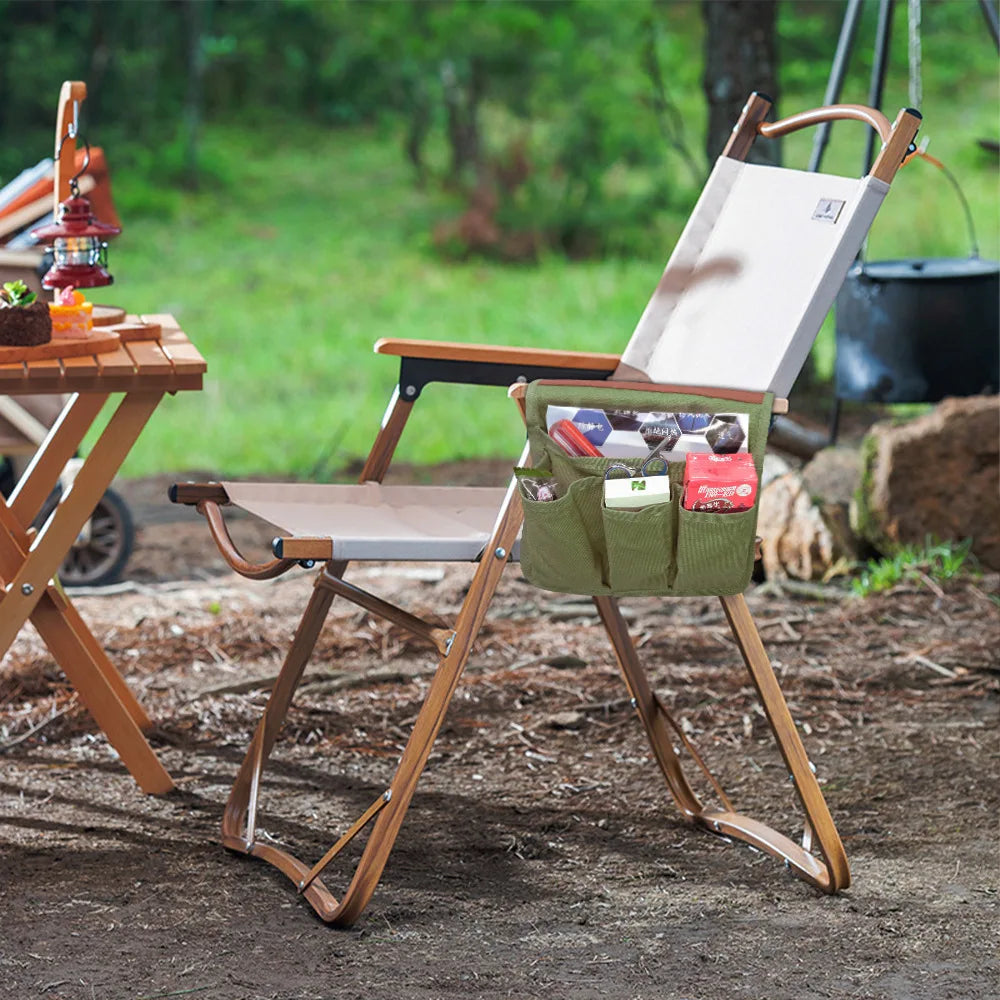 1pc Outdoor Camping Chair Armrest Storage Bags Portable Folding Chair Side Hanging Bags Fishing Camping Organizer Storage Pouch