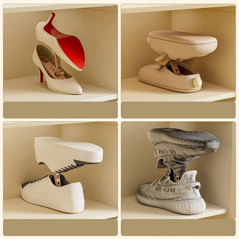 1pc Shoes Rack Double-layered Adjustable Slippers Holders Shoe Cabinet Organizer Deodorizing Shoes Shelf Save Space