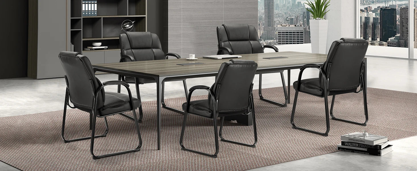 JHK Ergonomic Padded Backrest Living Room Gaming Chair Waterproof PU Leather Waiting Room Seat Thickened Sponge Cushion Arms