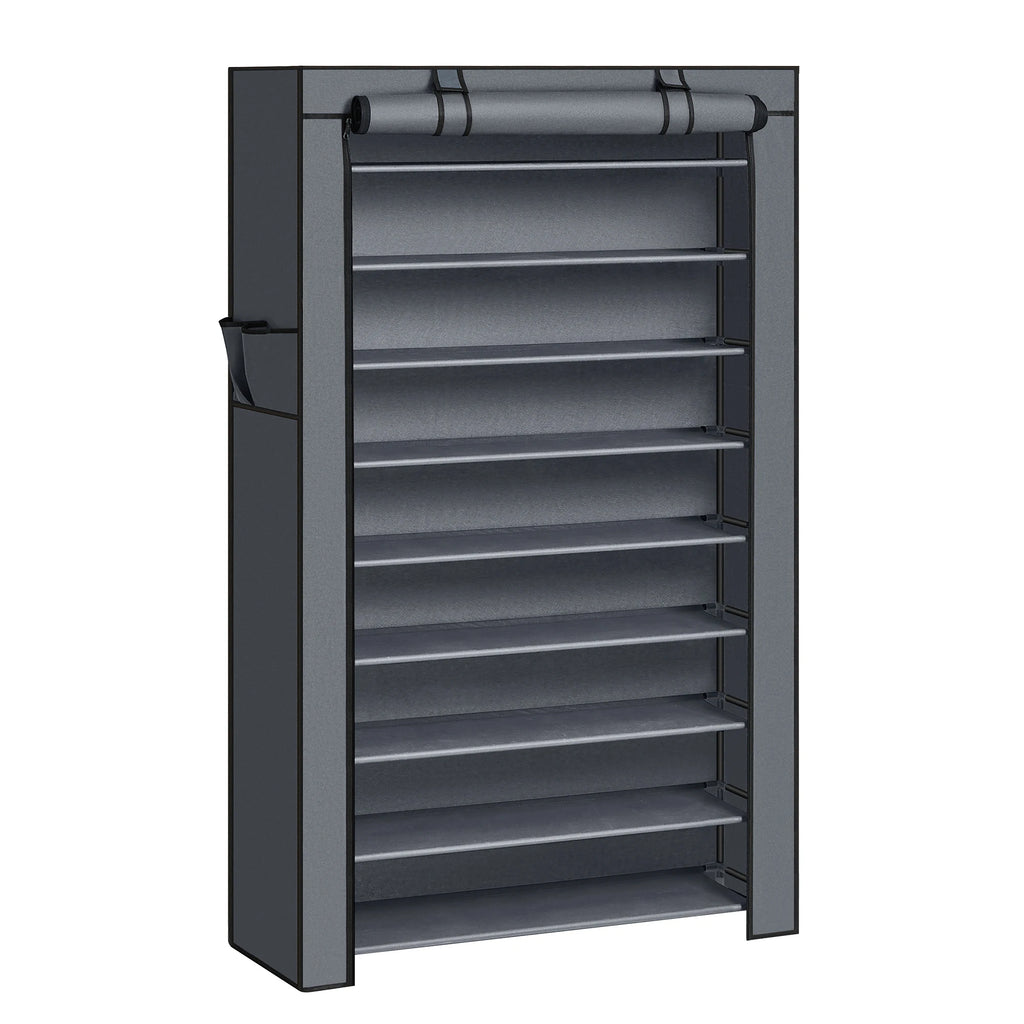 SONGMICS 10-Tier Shoe Rack, Shoe Storage Cabinet with Dustproof Cover, Free-Standing Shoe Storage Organizer for Closet, Entryway