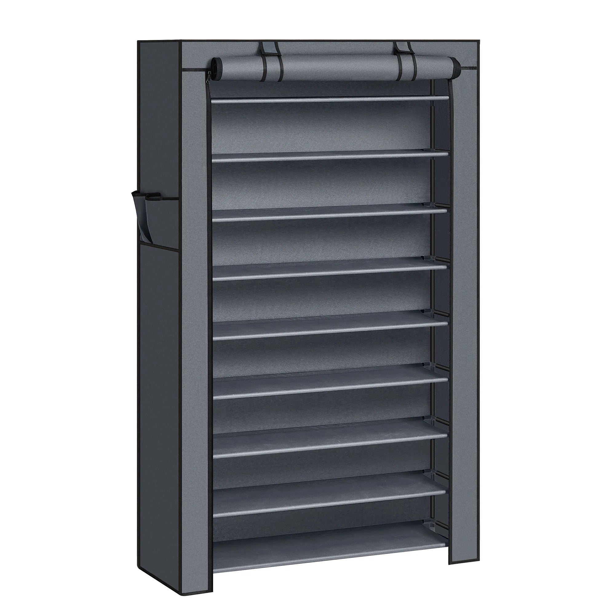 SONGMICS 10-Tier Shoe Rack, Shoe Storage Cabinet with Dustproof Cover, Free-Standing Shoe Storage Organizer for Closet, Entryway