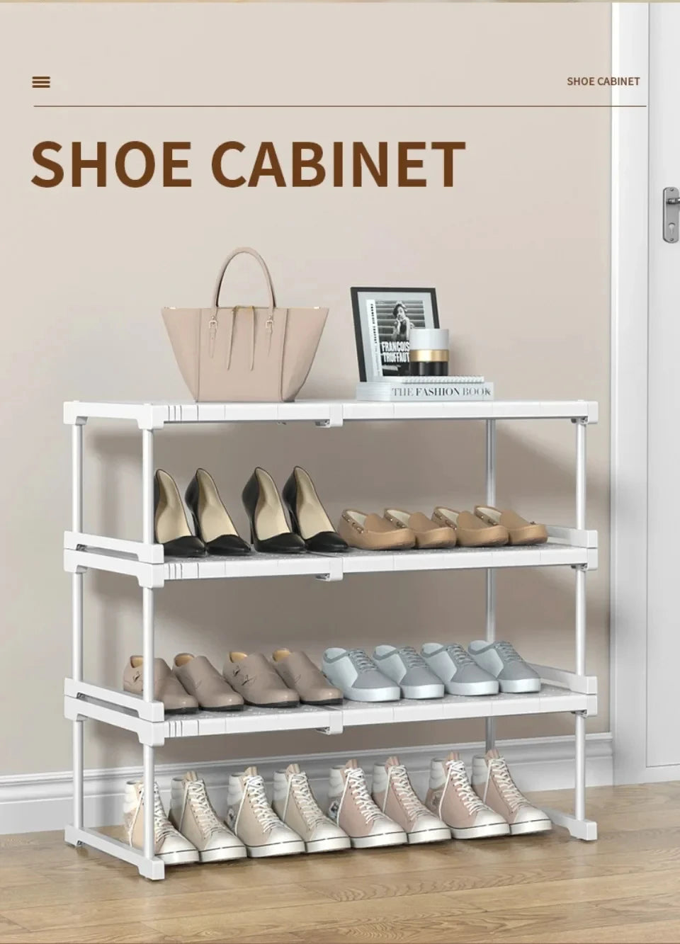 Closet Shelf Wardrobe Organizer Stackable Shelves Clother Storage Rack Telescopic Punch-Free Adjustable Wardrobe Divider Board