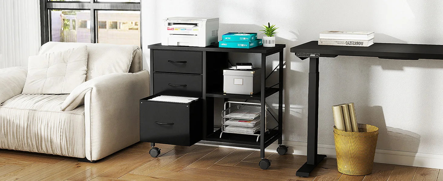 JHK 3 Fabric Drawers Mobile Living Room Cabinet With Wardrobe Steel Frame Assembly Closet Clothes Storage Cabinet Of Furniture
