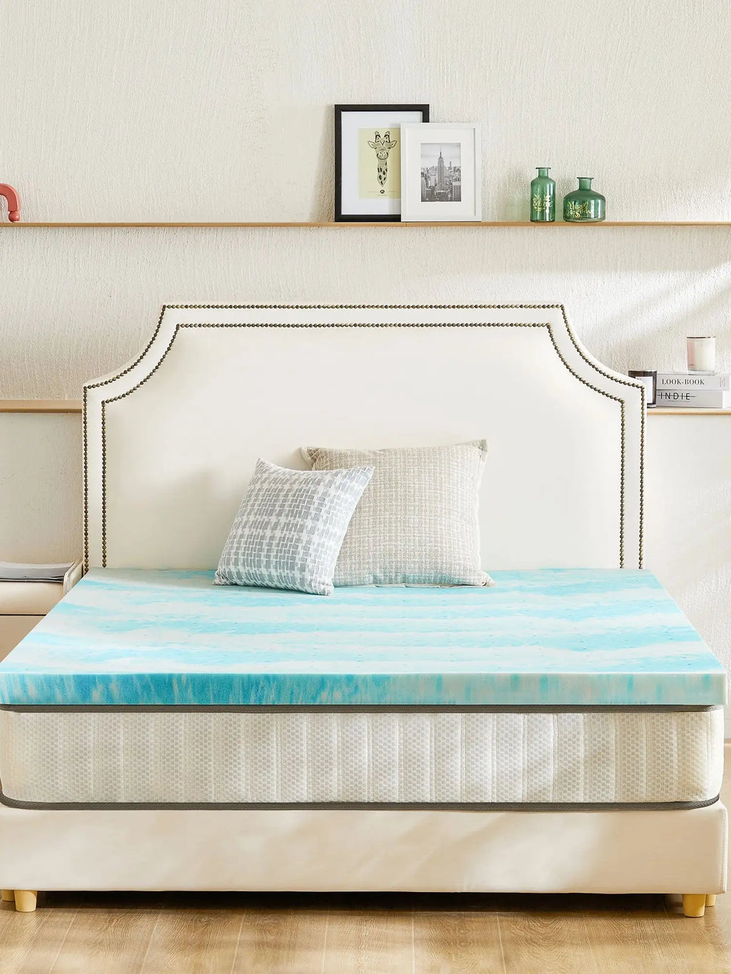 JHK 3 Inch Memory Foam Soft Mattress Topper CertiPUR US Certified Thick Gel Cooling Mattress Soft and Breathable Bed Topper
