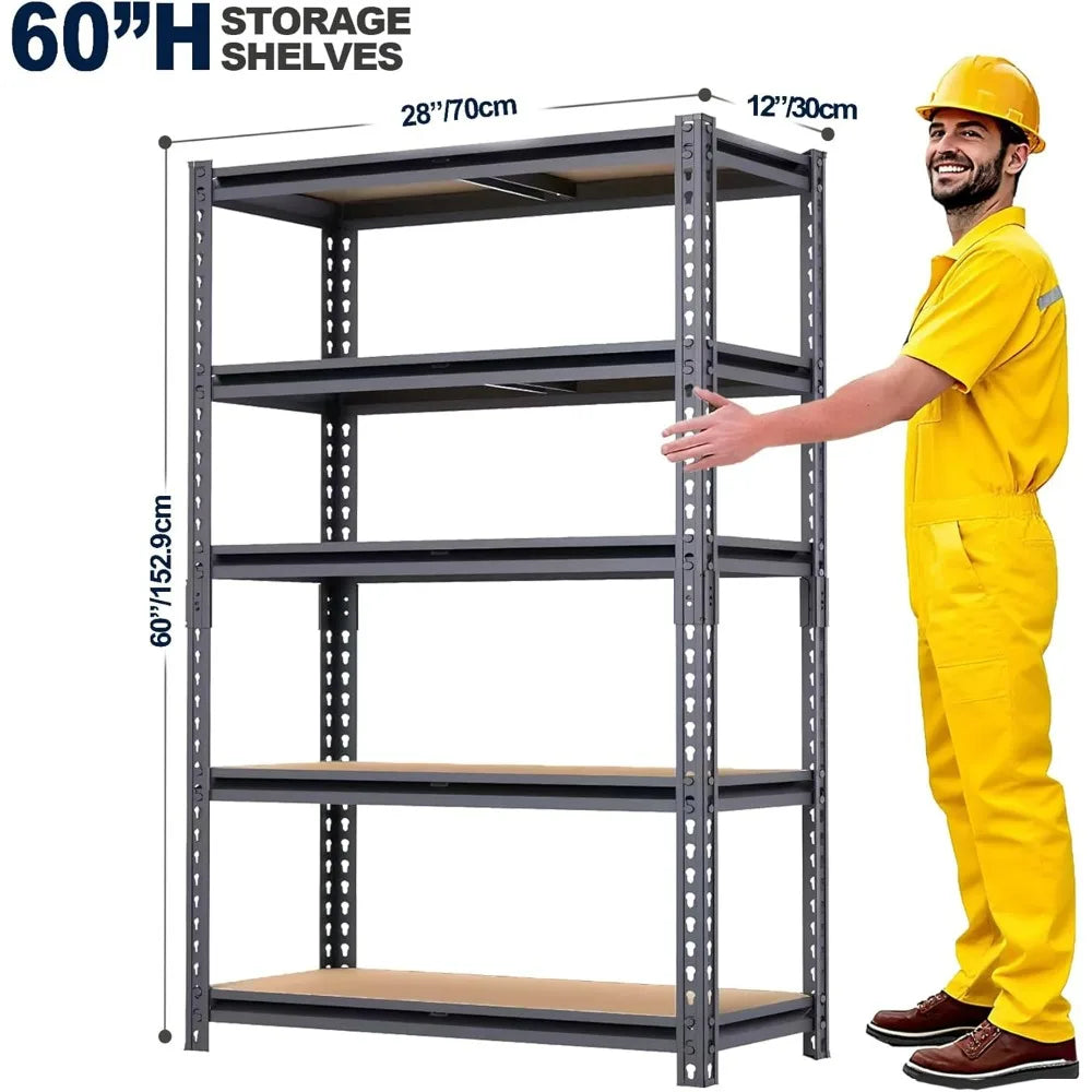 Heavy Duty Garage Shelving Unit 2400 LBS Steel Adjustable Rack 12x28x60