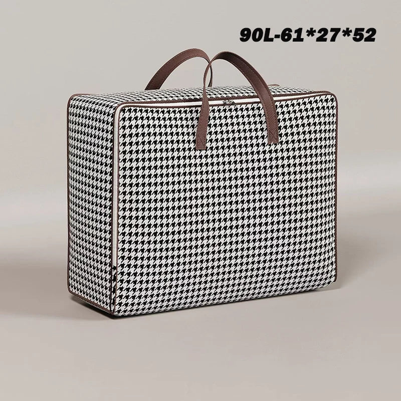 1pc Non-woven Fabric Quilt Storage Bag Large Capacity Portable Luggage Bag Foldable With Handle Packing Bag Clothes Organizer