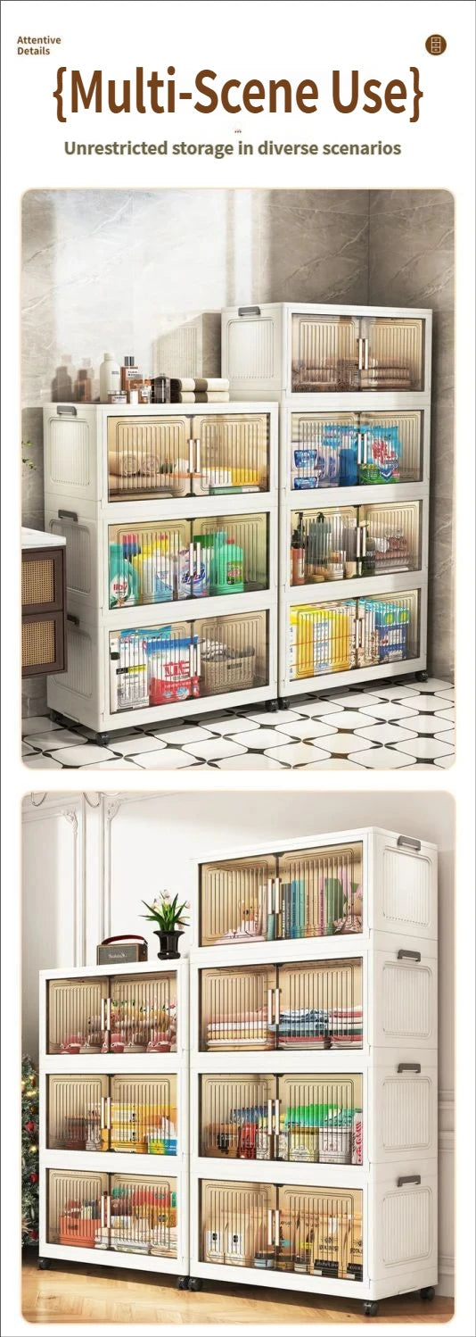 Foldable Plastic Storage Cabinet For Baby Clothes Multi Layered Closet