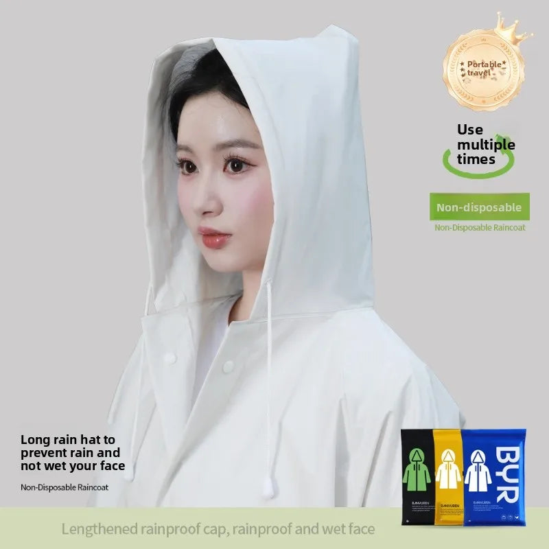 New Waterproof & Splash-Resistant Raincoat – Long Unisex EVA Raincoat with Hood for Travel, Camping, and Fishing