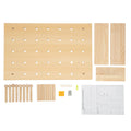 Wall Mount Wood Pegboard, Natural Wood Storage Display Shelf Wall Organizer, Kitchen Office DIY Tool Board Panel Rack Load 10kg