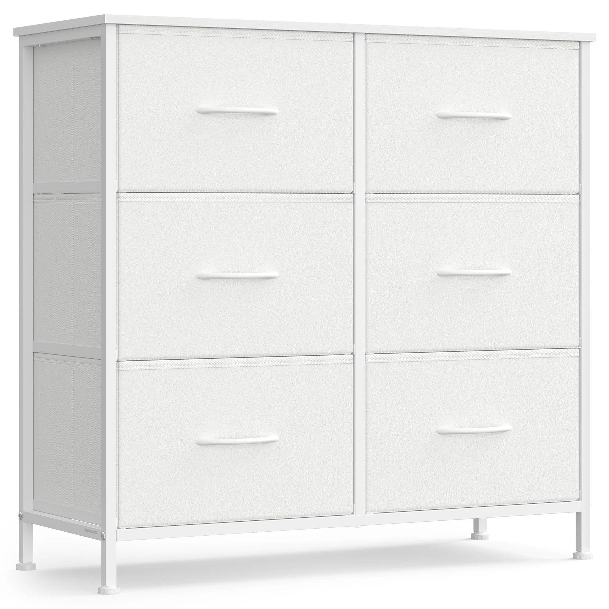 SONGMICS Dresser for Bedroom, Chest of Drawers, TV Stand, Steel, MDF, 6 Non-Woven Fabric Drawers, Storage Organizer Unit, Closet