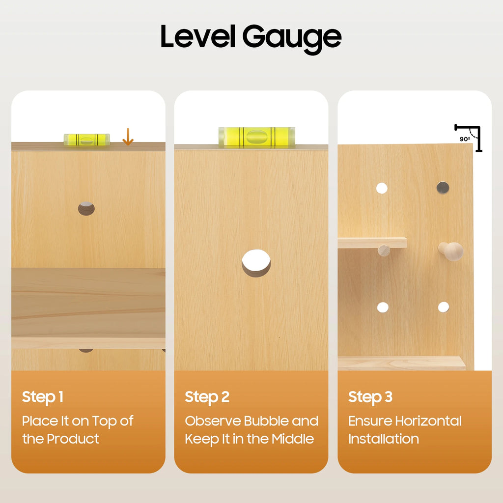 Wall Mount Wood Pegboard, Natural Wood Storage Display Shelf Wall Organizer, Kitchen Office DIY Tool Board Panel Rack Load 10kg
