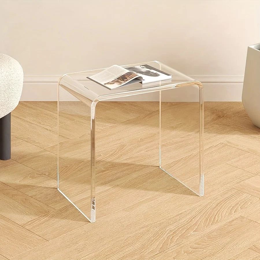 Acrylic Coffee Table Multiuse Acrylic Furniture Modern End Table Japanese Floor Table for Office Living Room Porch Family Garden