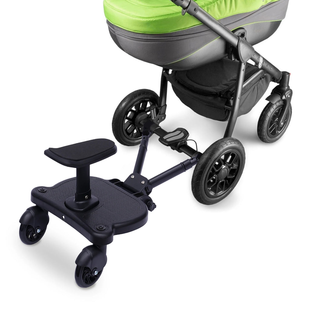 Universal 2-in-1 Stroller Board And Seat Pram Pedal Adapter for Kids - Detachable Safety Ride Board for Pushchair with 25kg Load
